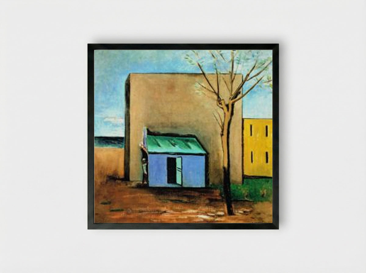 Il bersaglio (The Target) - Carlo Carrà - Framed Print Black