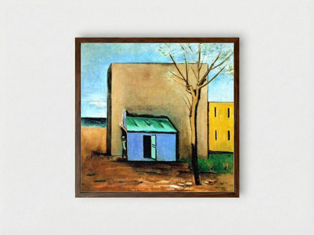 Il bersaglio (The Target) - Carlo Carrà - Framed Print Dark Wood