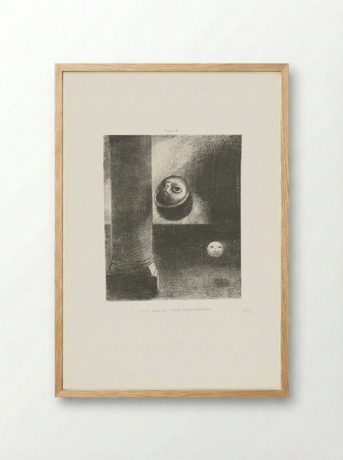 Il y eut aussi des êtres embryonnaires - Odilon Redon - Framed Print Wood