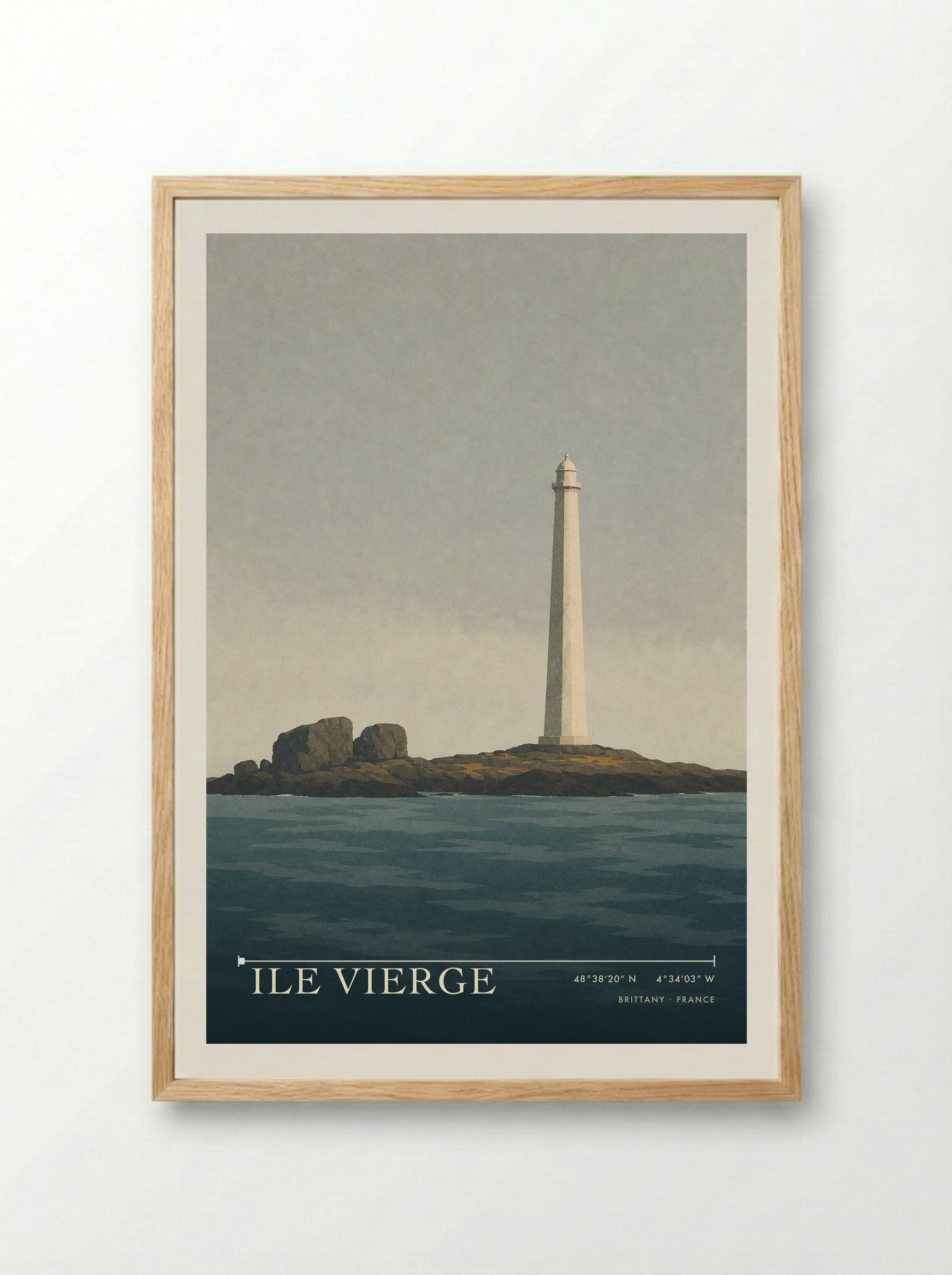 Ile Vierge Travel Poster Artwork - Framed Print Wood