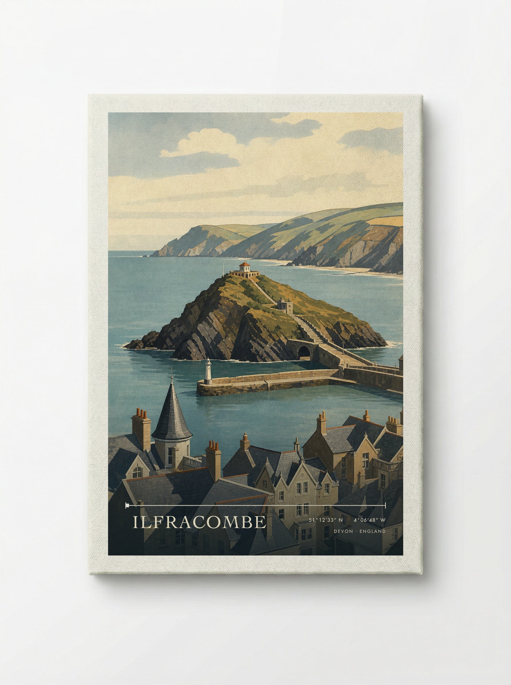 Ilfracombe Devon England Travel Poster - Canvas