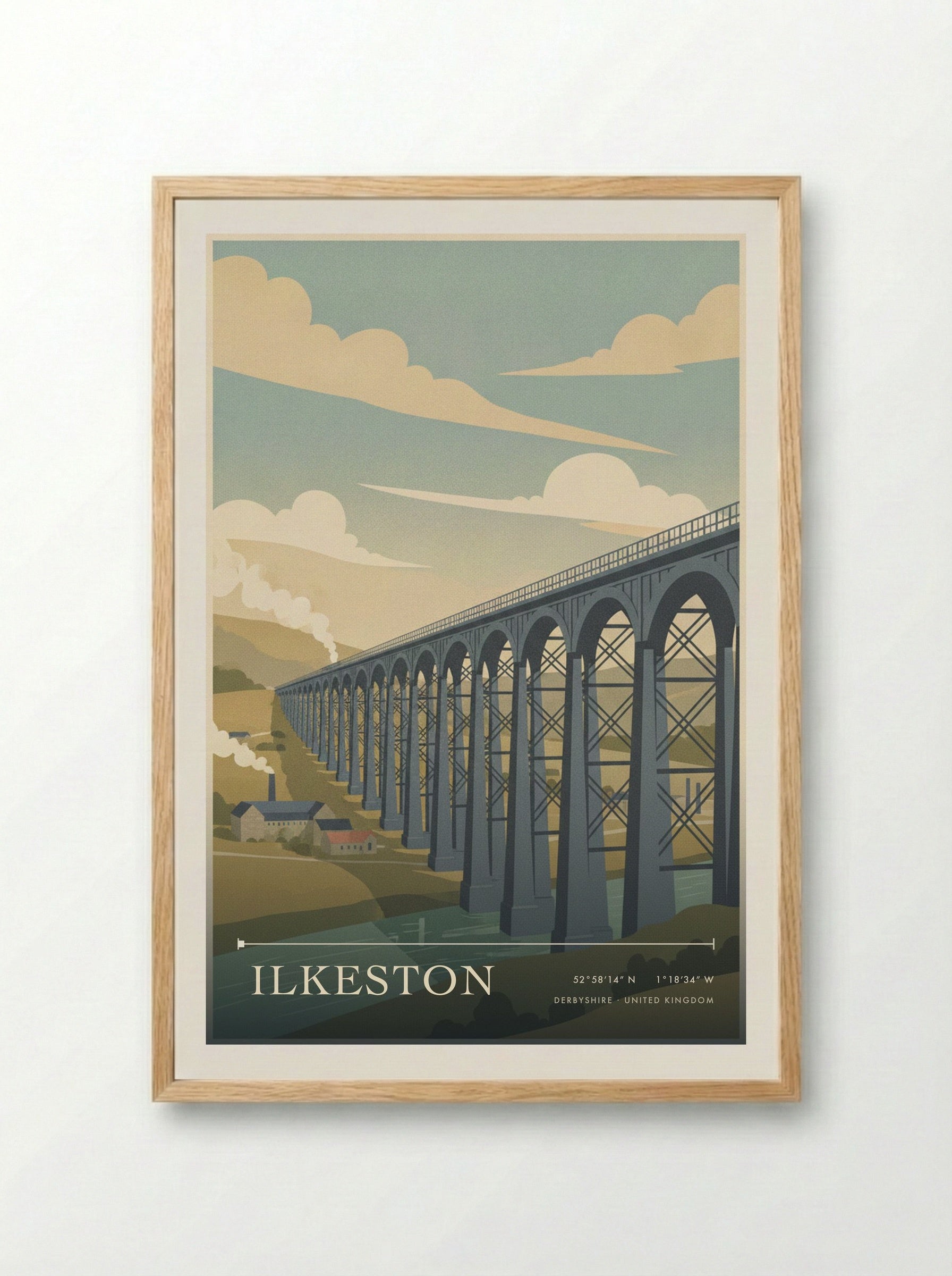 Ilkeston Derbyshire United Kingdom Travel Poster - Framed Print Wood