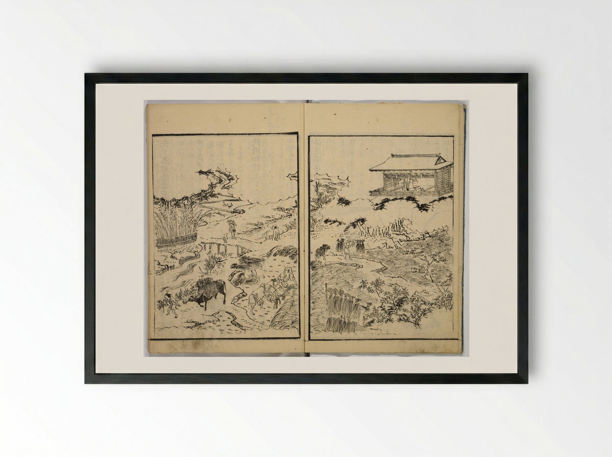 Illustrated Book of Filial Piety - Kitao Keisai Masayoshi - Framed Print Black