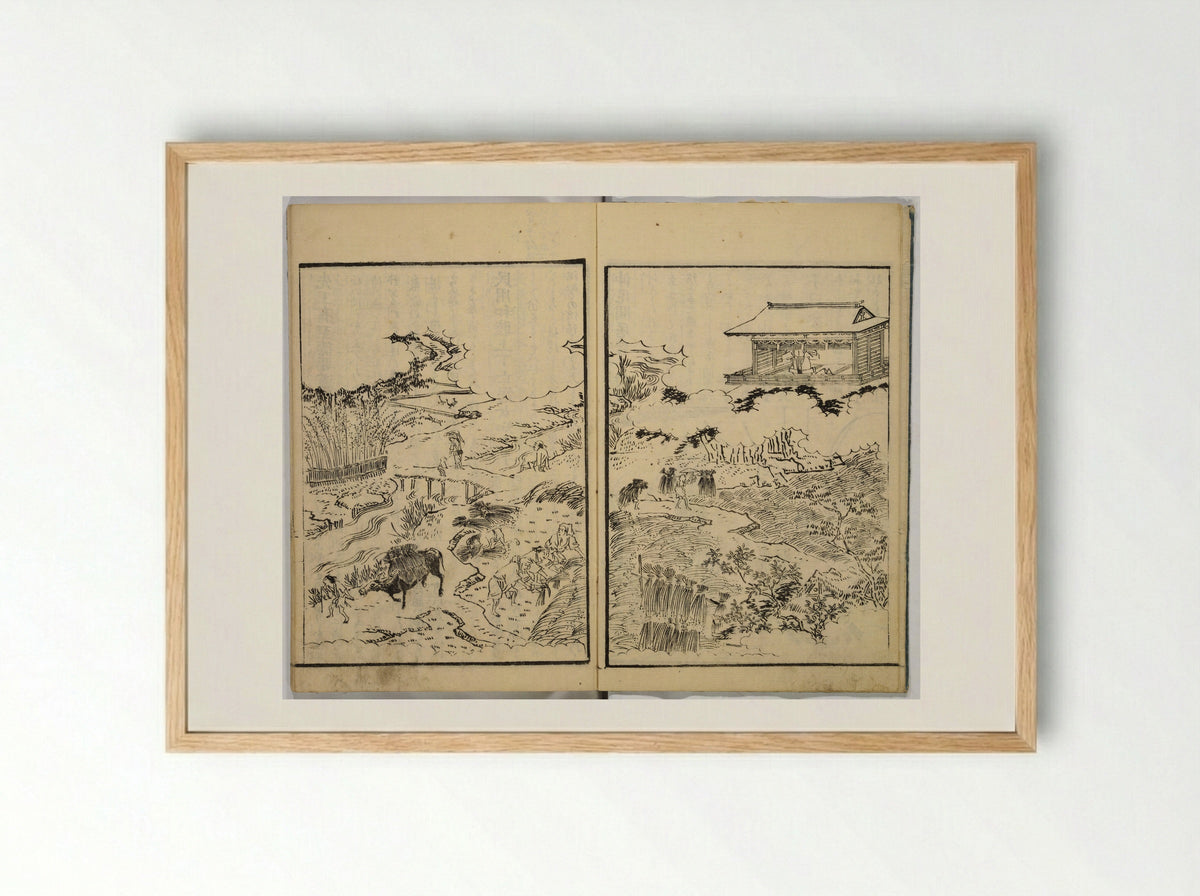 Illustrated Book of Filial Piety - Kitao Keisai Masayoshi - Framed Print Wood