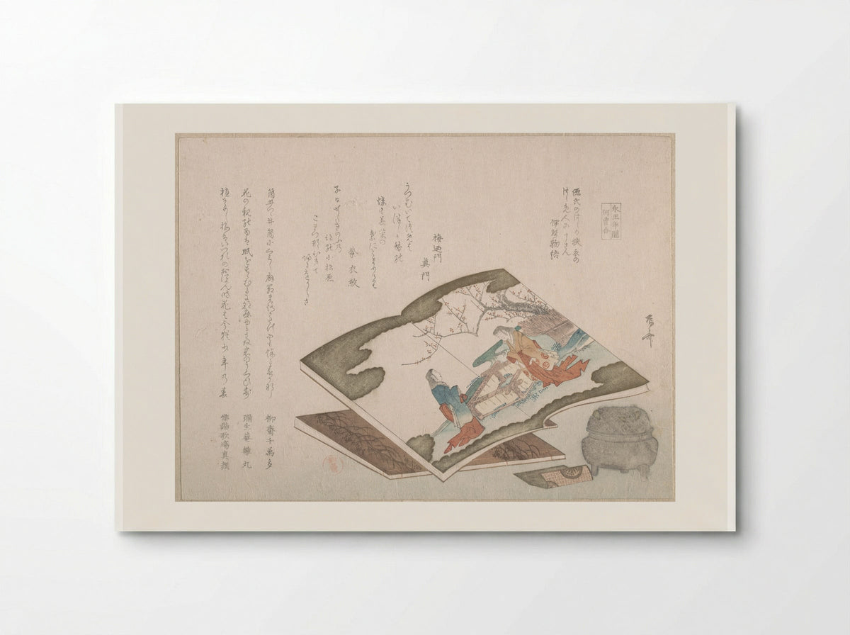 Illustrated Books and an Incense Burner - Ryūryūkyo Shinsai - Poster