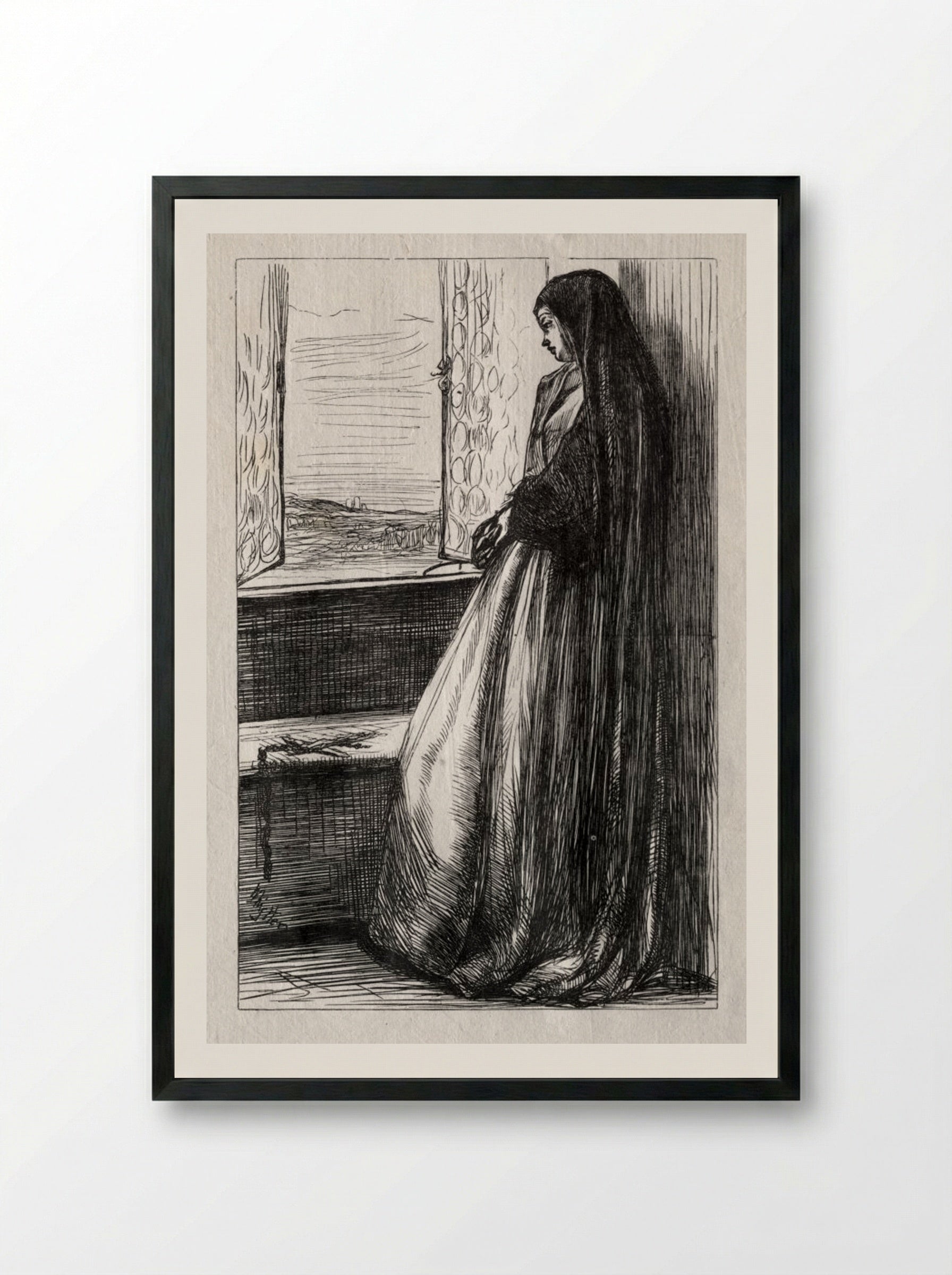 Illustration for Count Bruckhardt in Once a Week - James McNeill Whistler - Framed Print Black