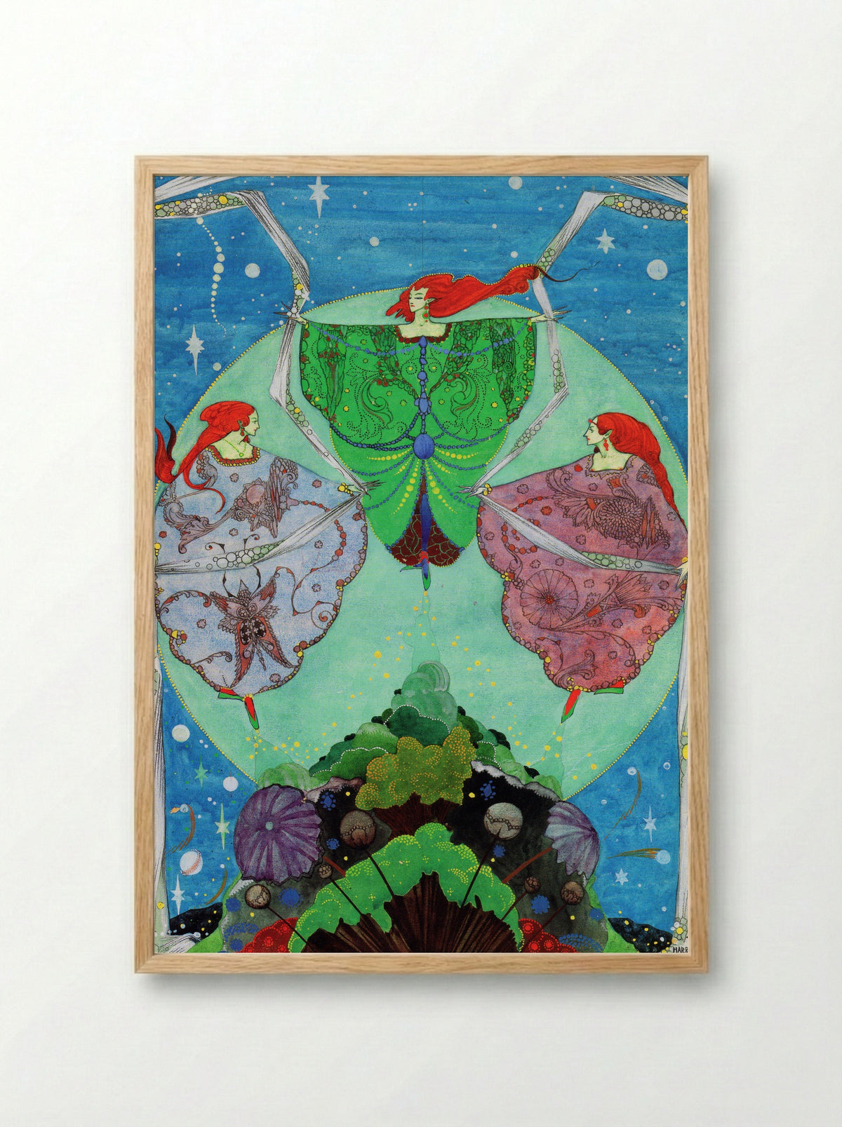 Illustration for Fairy Tales by Hans Christian Andersen - Harry Clarke - Framed Print Wood