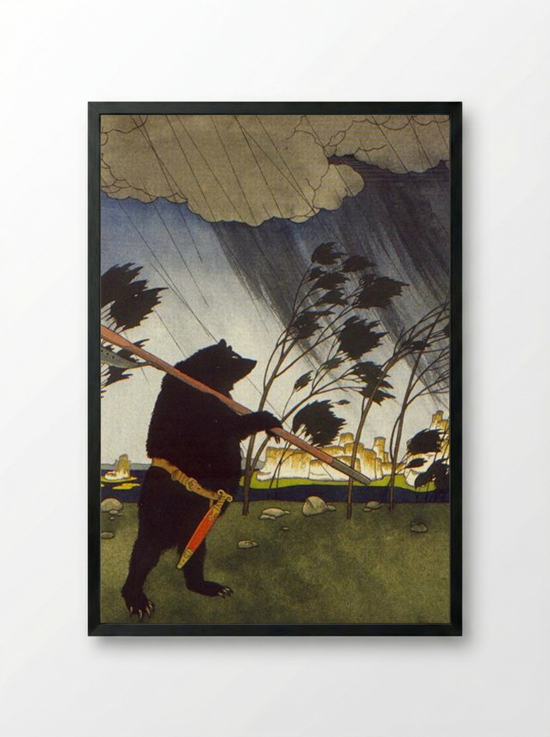 Illustration for Fairy Tales: Teremok and Mizgir - Heorhiy Narbut - Framed Print Black