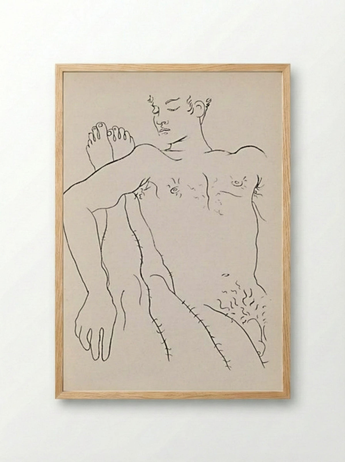 Illustration for Jean Genet’s 'Querelle de Brest' - Jean Cocteau - Framed Print Wood
