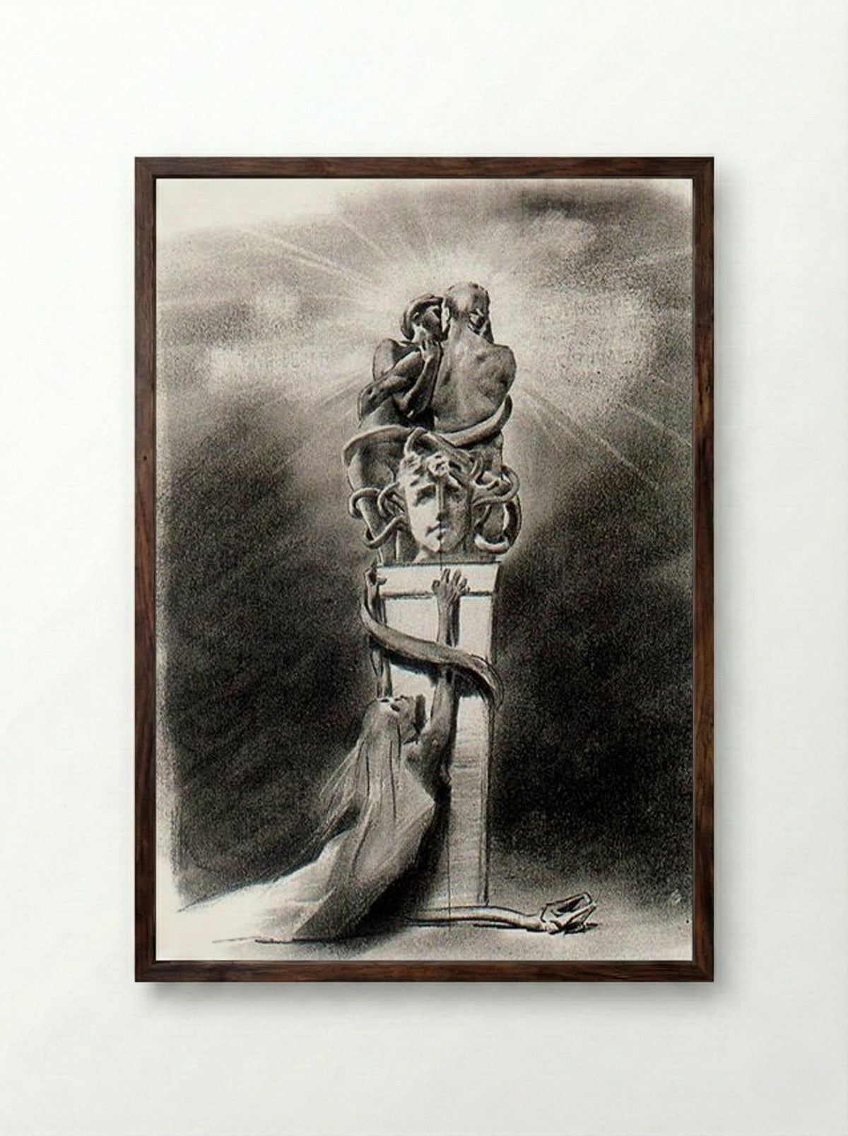 Illustration for Les Diaboliques - Félicien Rops - Framed Print Dark Wood