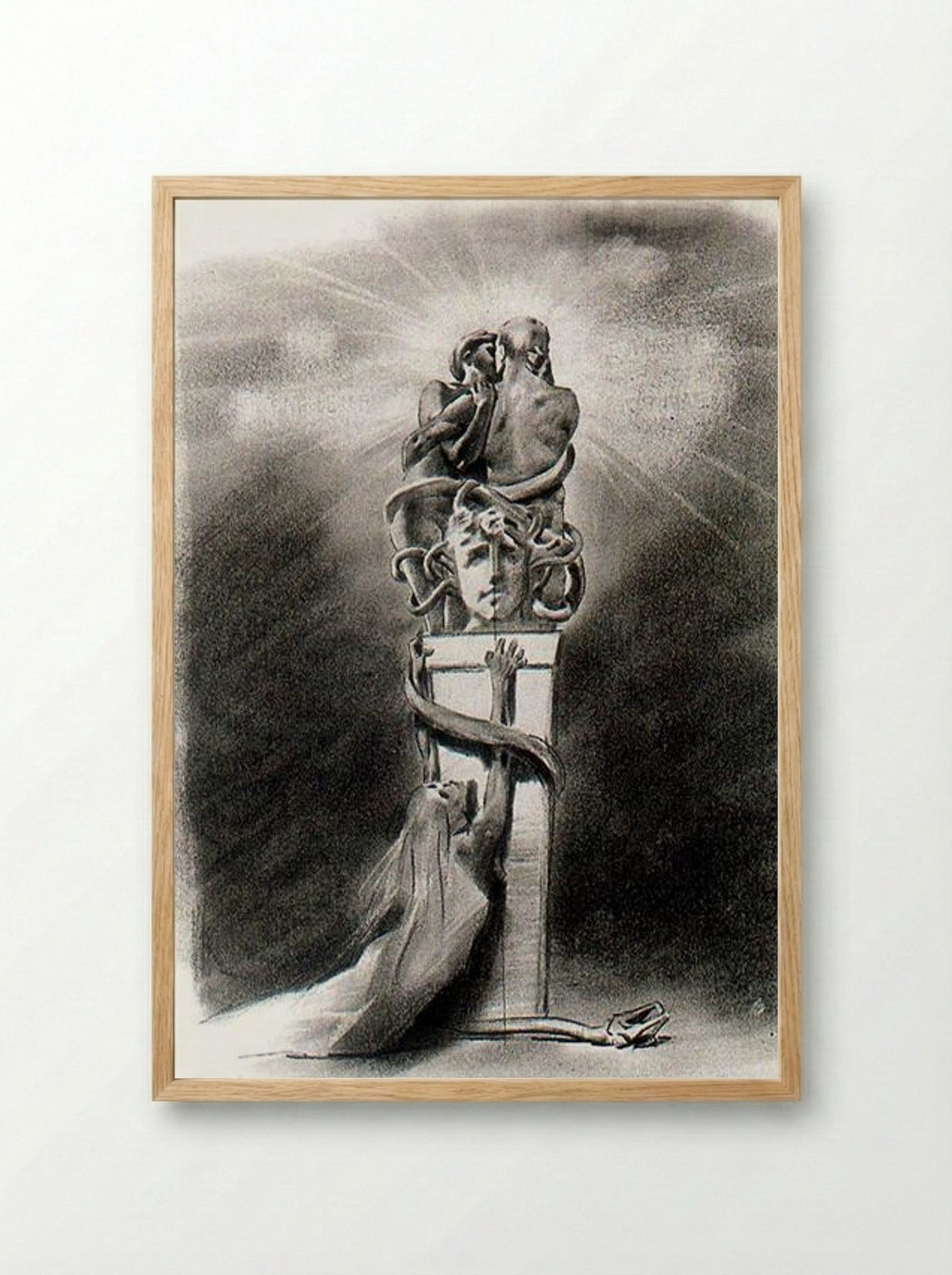 Illustration for Les Diaboliques - Félicien Rops - Framed Print Wood