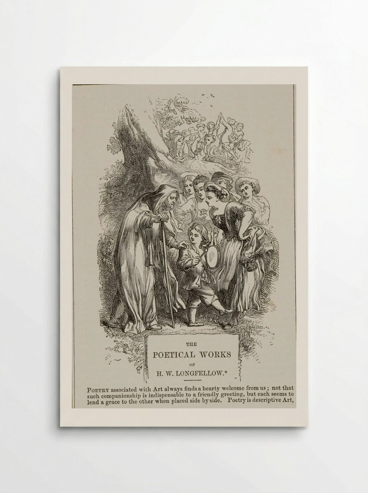 Illustration for The Poetical Works of H.W. Longfellow - Edward Dalziel - Poster
