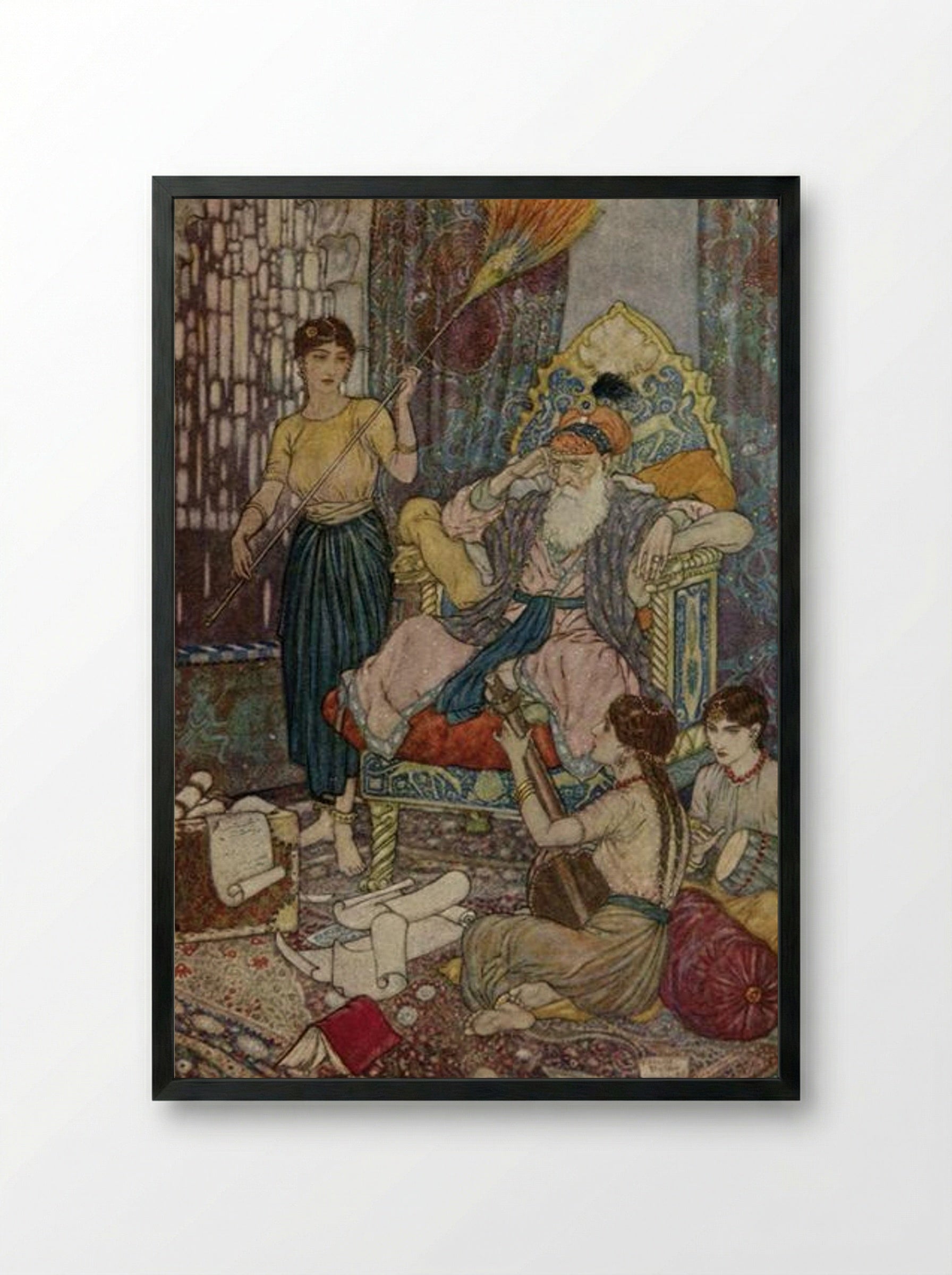 Illustration for The Rubaiyat of Omar Khayyam - Edmund Dulac - Framed Print Black