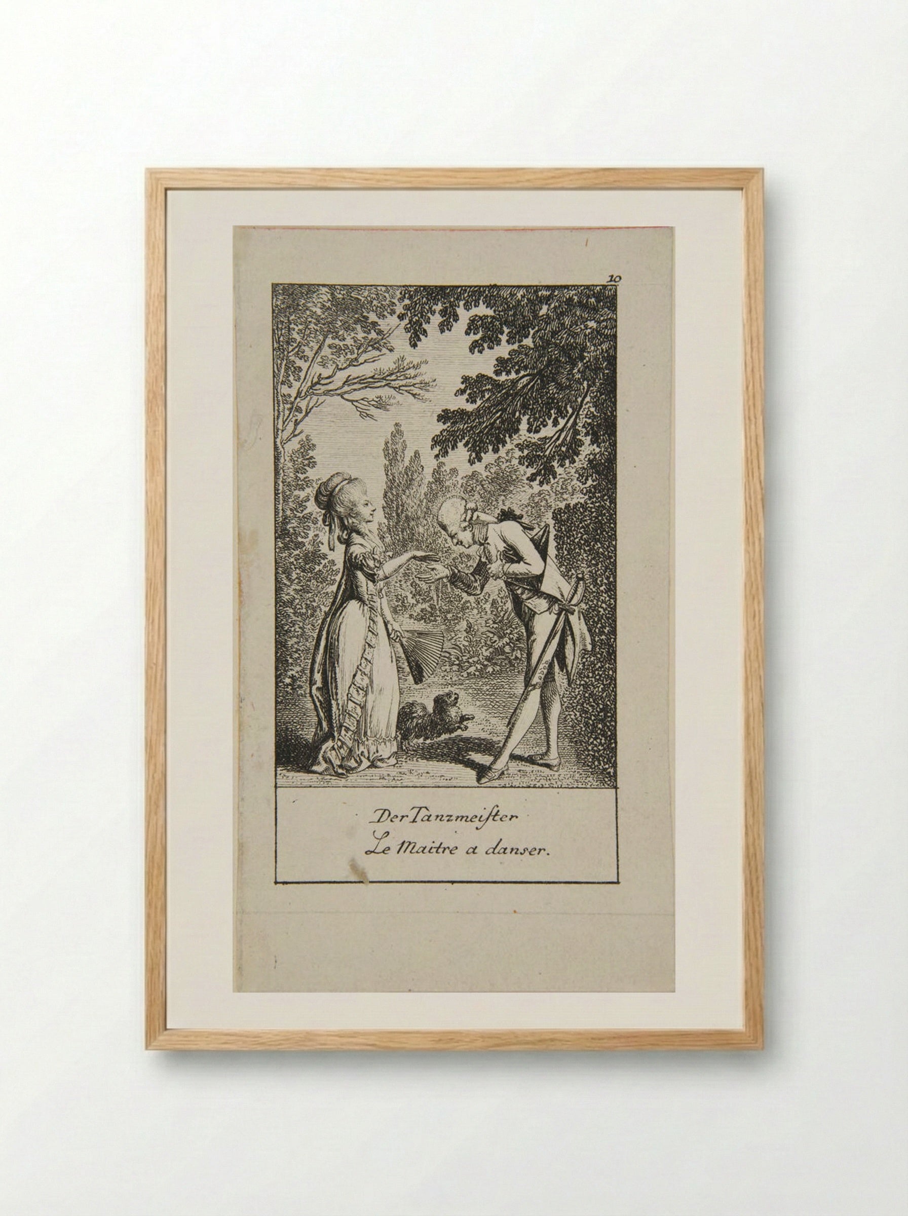 Illustration for Wedding Proposals: The Dance Master - Daniel Nikolaus Chodowiecki - Framed Print Wood