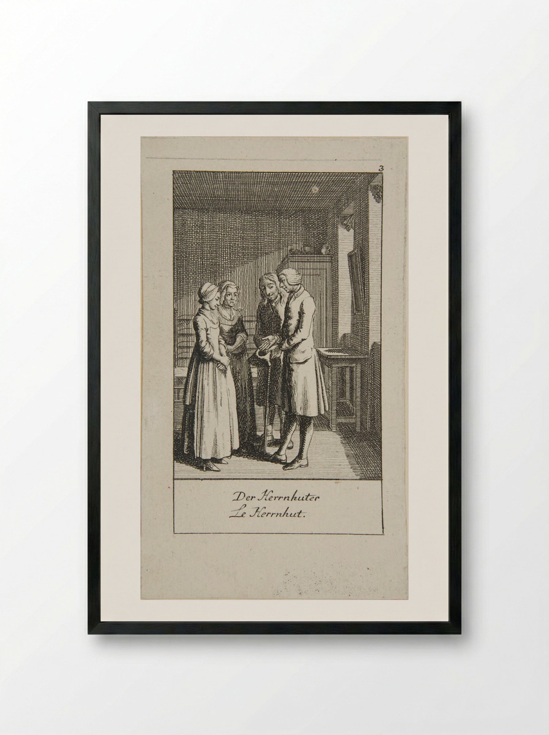 Illustration for Wedding Proposals: The Moravian - Daniel Nikolaus Chodowiecki - Framed Print Black
