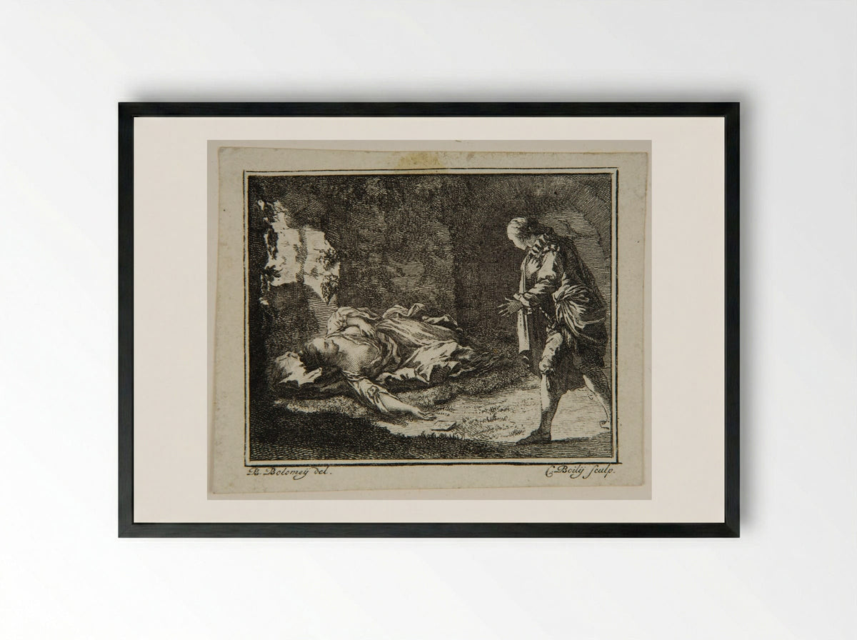 Illustration from Bibliothèque de campagne - Benjamin Samuel Bolomey - Framed Print Black