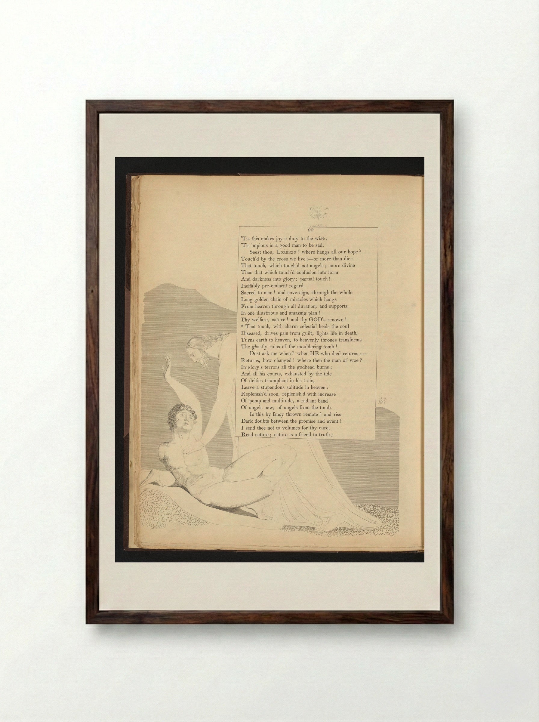 Illustration to Edward Young's Night Thoughts, Page 90 - William Blake - Framed Print Dark Wood