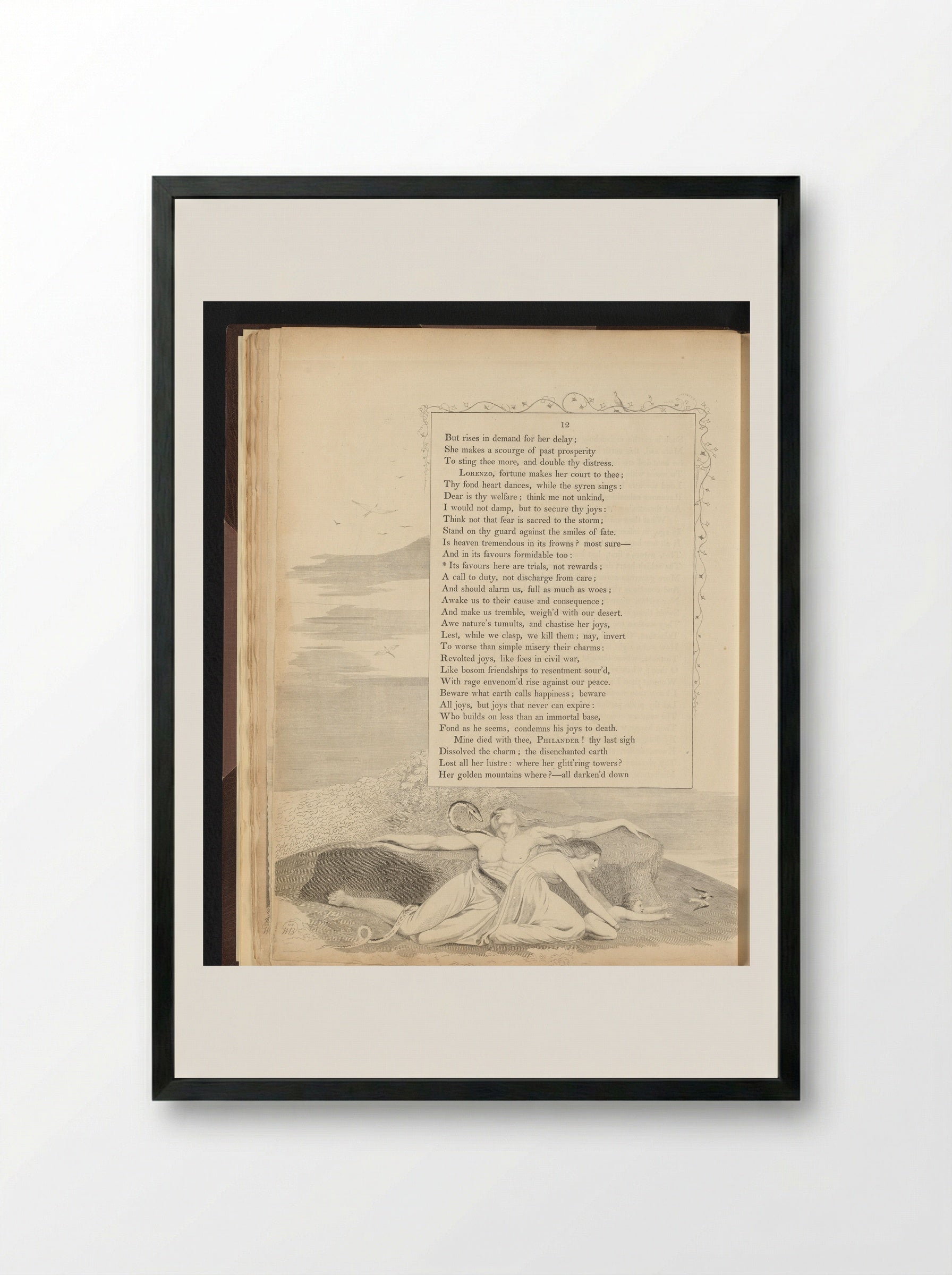 Illustration to Edward Young's Night Thoughts - William Blake - Framed Print Black