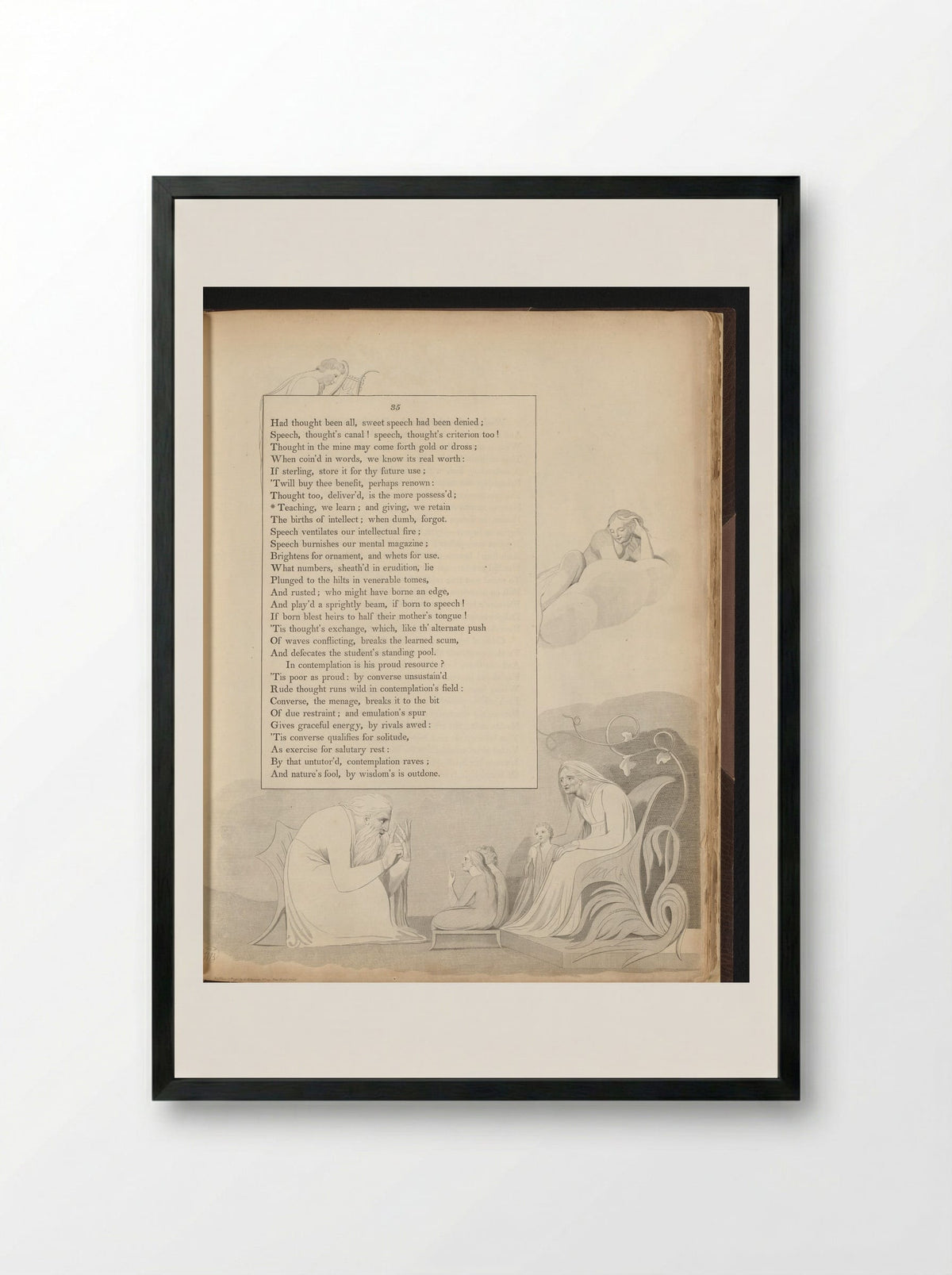 Illustration to Edward Young's Night Thoughts - William Blake - Framed Print Black