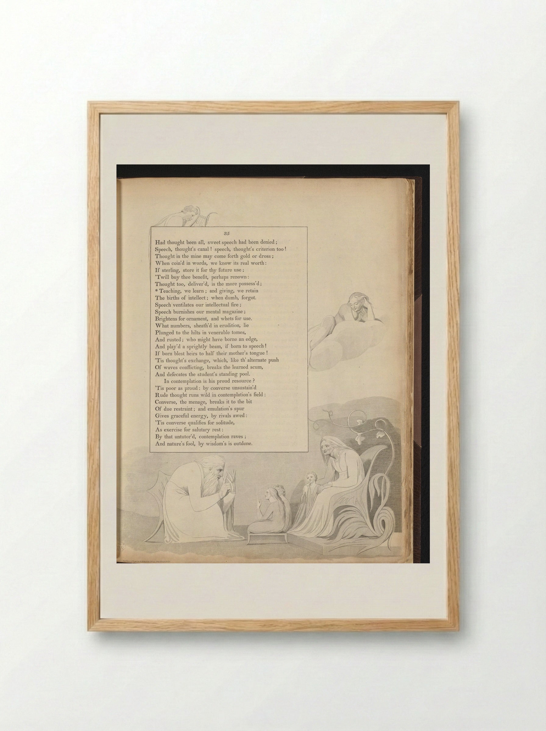 Illustration to Edward Young's Night Thoughts - William Blake - Framed Print Wood