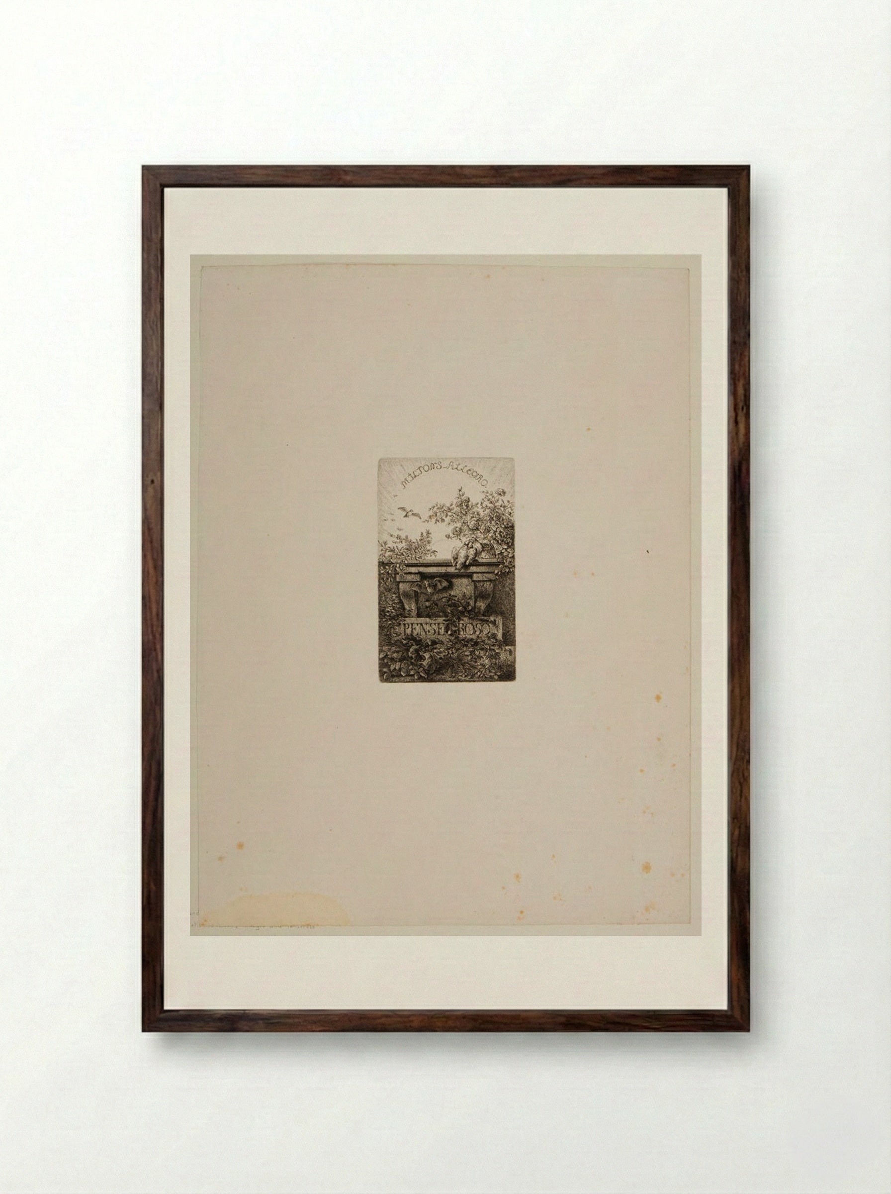 Illustration to Milton's Allegro and Penseroso - Ferdinand Kobell - Framed Print Dark Wood
