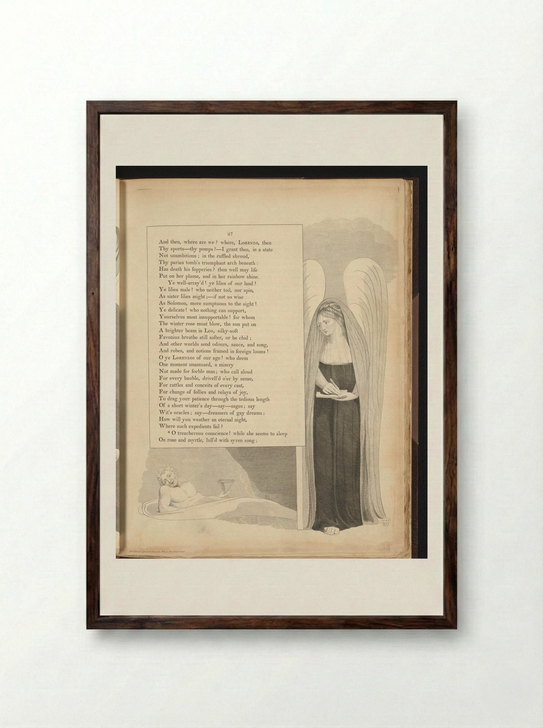 Illustration to Night Thoughts - William Blake - Framed Print Dark Wood