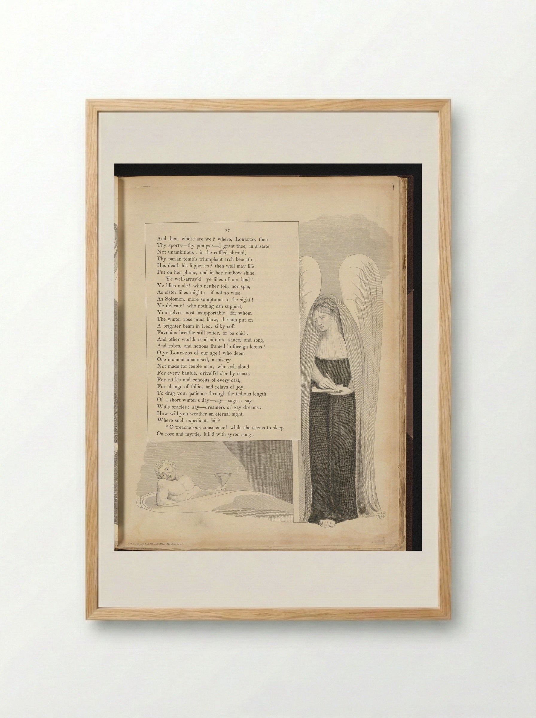 Illustration to Night Thoughts - William Blake - Framed Print Wood