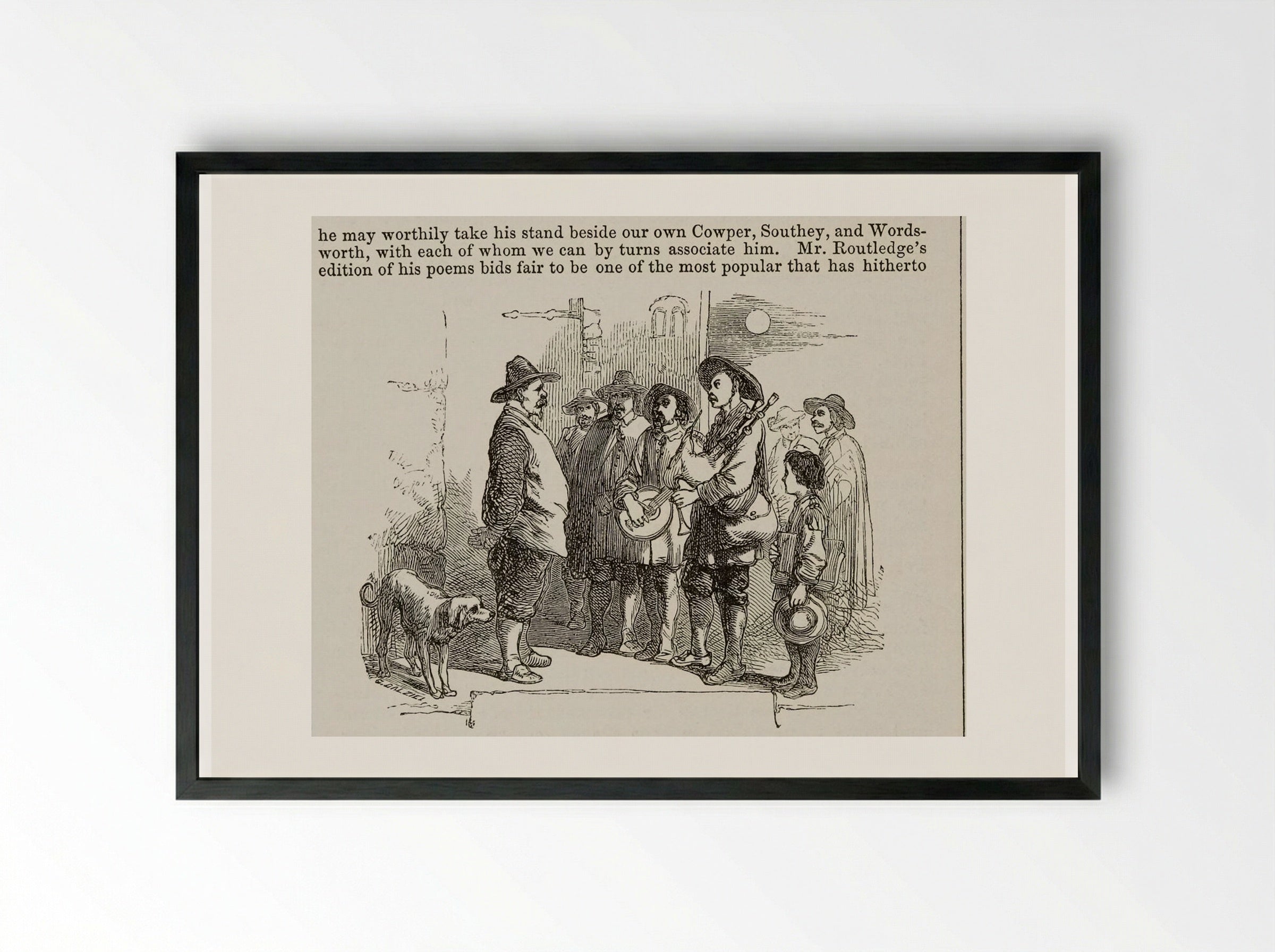 Illustration to The Poetical Works of H.W. Longfellow - Edward Dalziel - Framed Print Black
