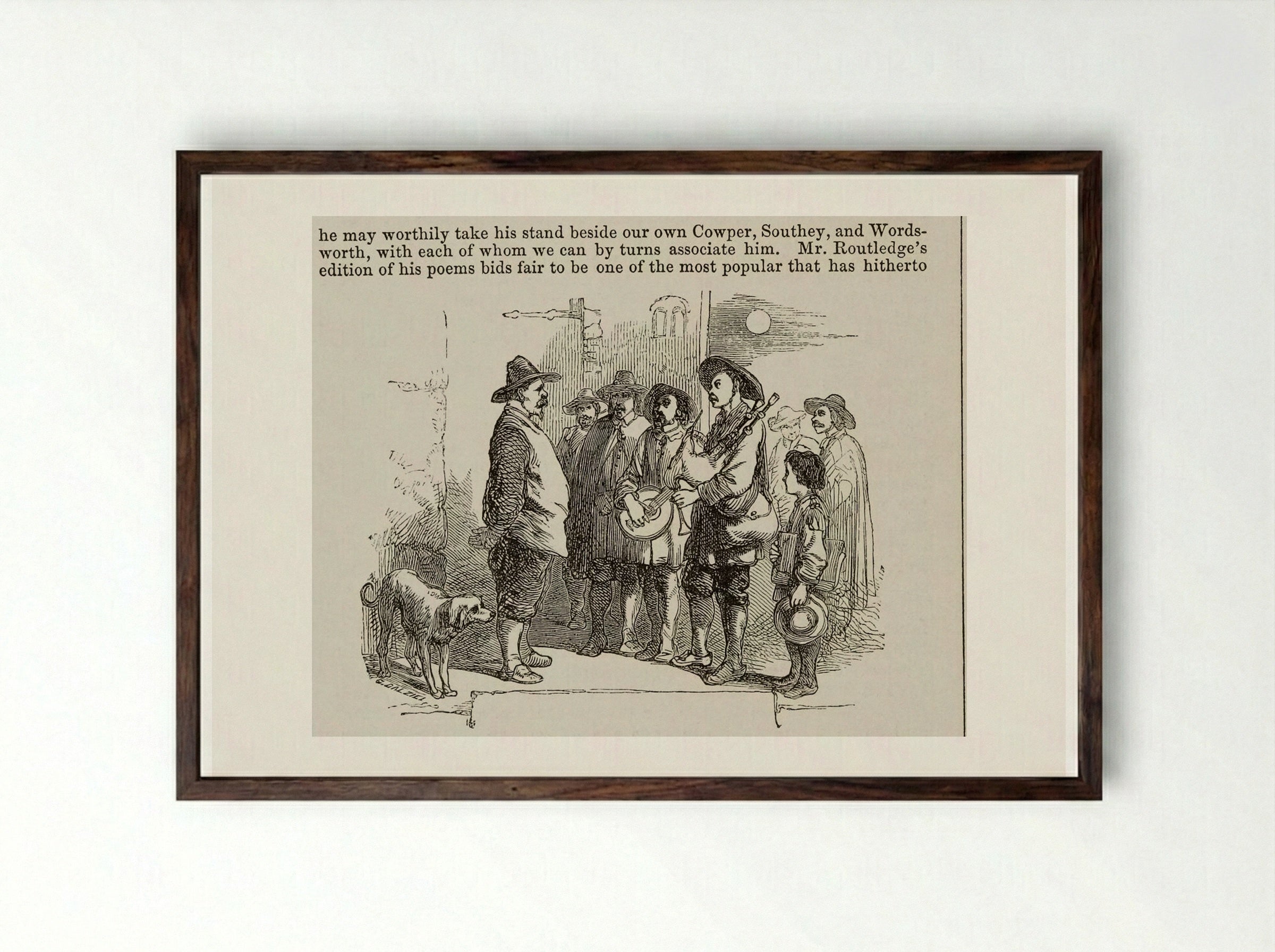 Illustration to The Poetical Works of H.W. Longfellow - Edward Dalziel - Framed Print Dark Wood