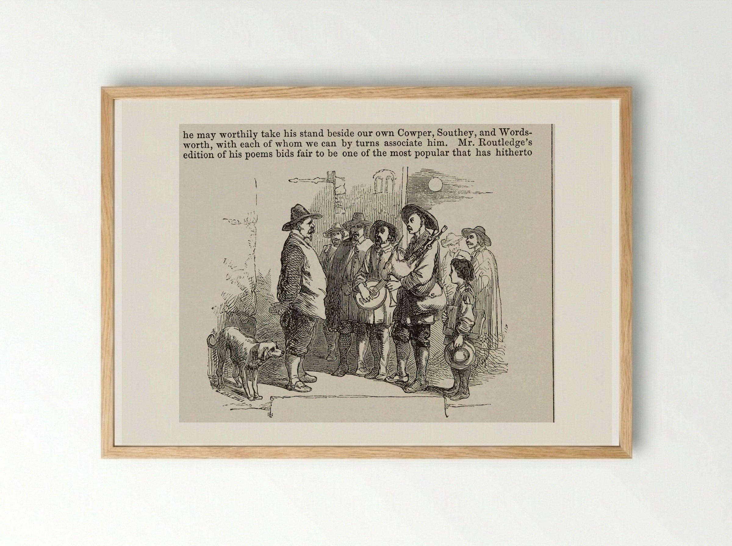 Illustration to The Poetical Works of H.W. Longfellow - Edward Dalziel - Framed Print Wood