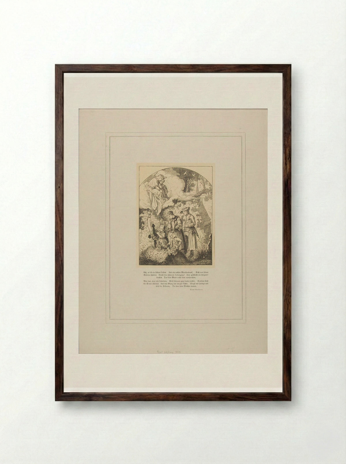 Illustration to a Poem by Paul Gerhard - Adrian Ludwig Richter - Framed Print Dark Wood