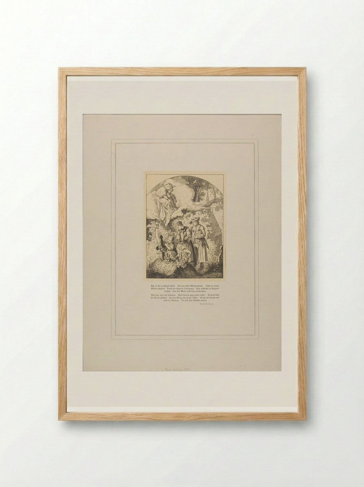 Illustration to a Poem by Paul Gerhard - Adrian Ludwig Richter - Framed Print Wood