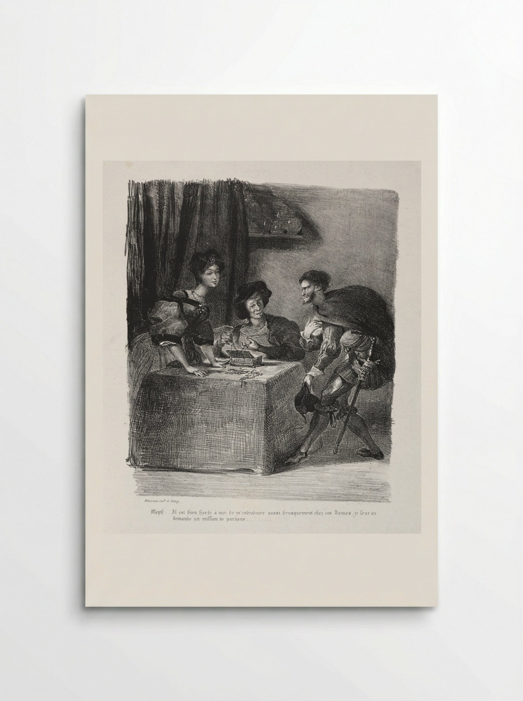 Illustrations for Faust: Méphistophélès is at Marthe - Eugène Delacroix - Poster