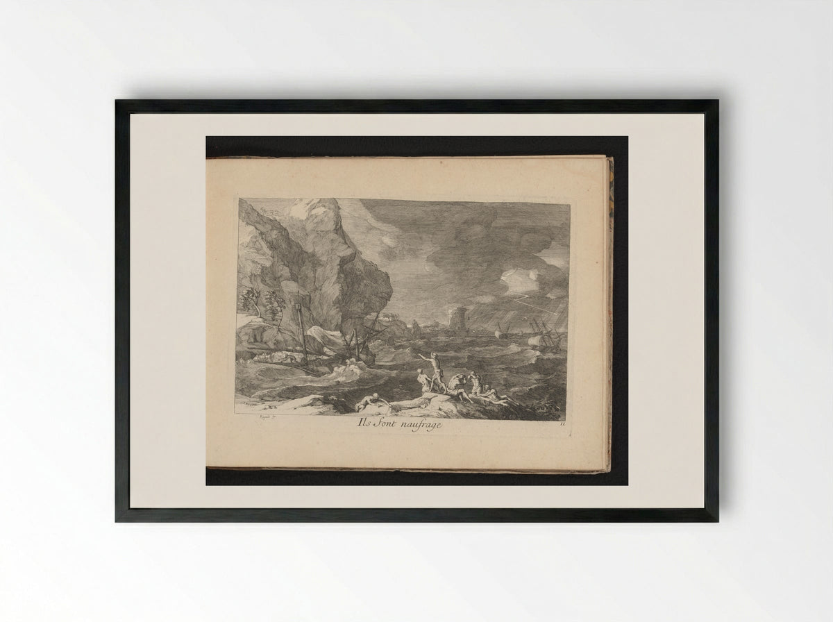 Ils Sont Naufrage - Gaspard Duchange - Framed Print Black
