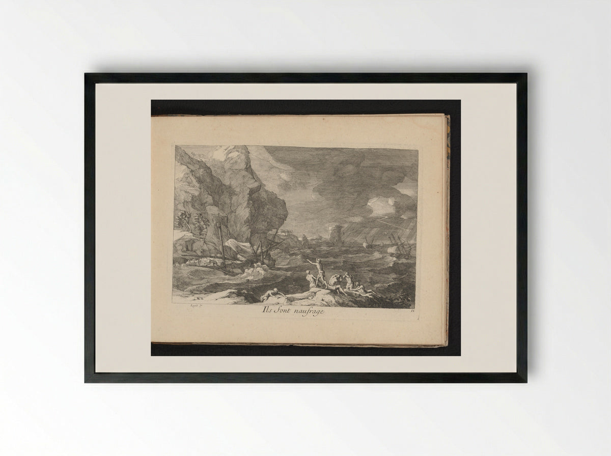 Ils Sont Naufrage - Gaspard Duchange - Framed Print Black