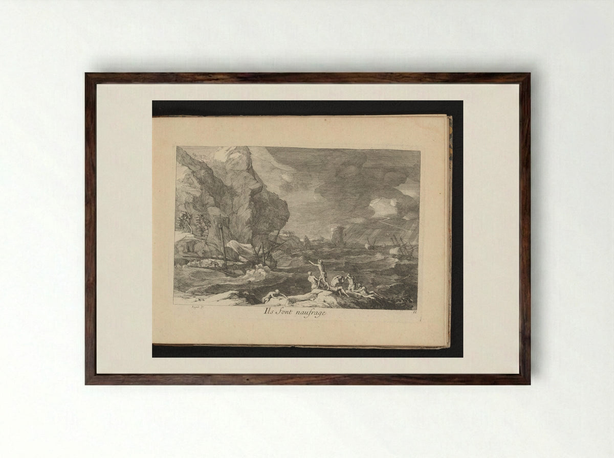 Ils Sont Naufrage - Gaspard Duchange - Framed Print Dark Wood