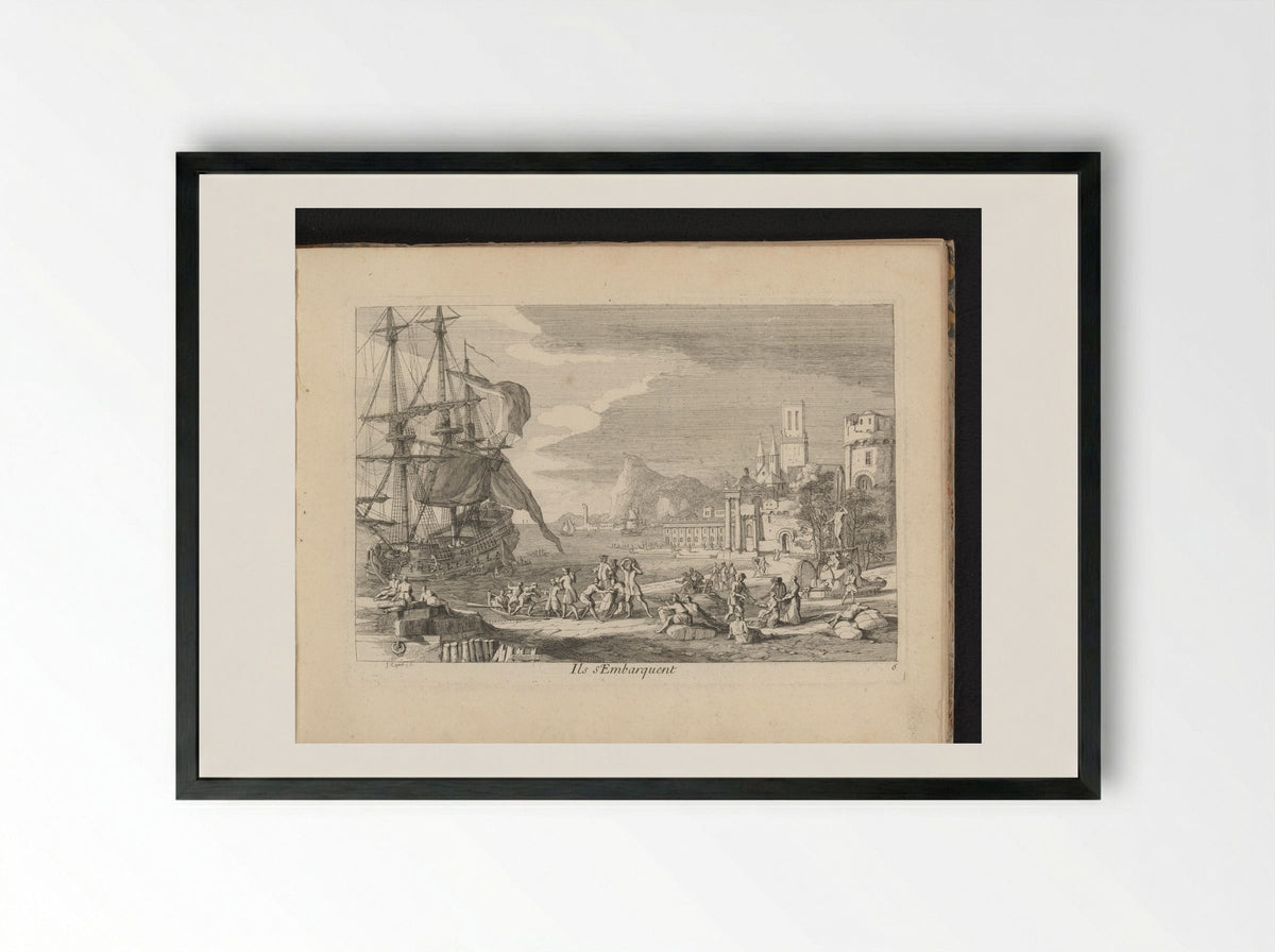 Ils s'Embarquent - Gaspard Duchange - Framed Print Black