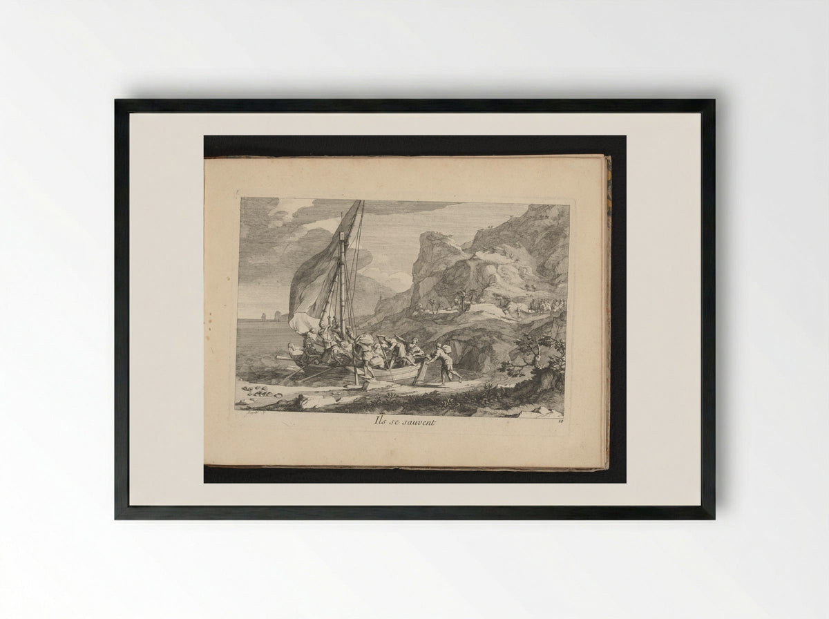Ils se sauvent - Gaspard Duchange - Framed Print Black