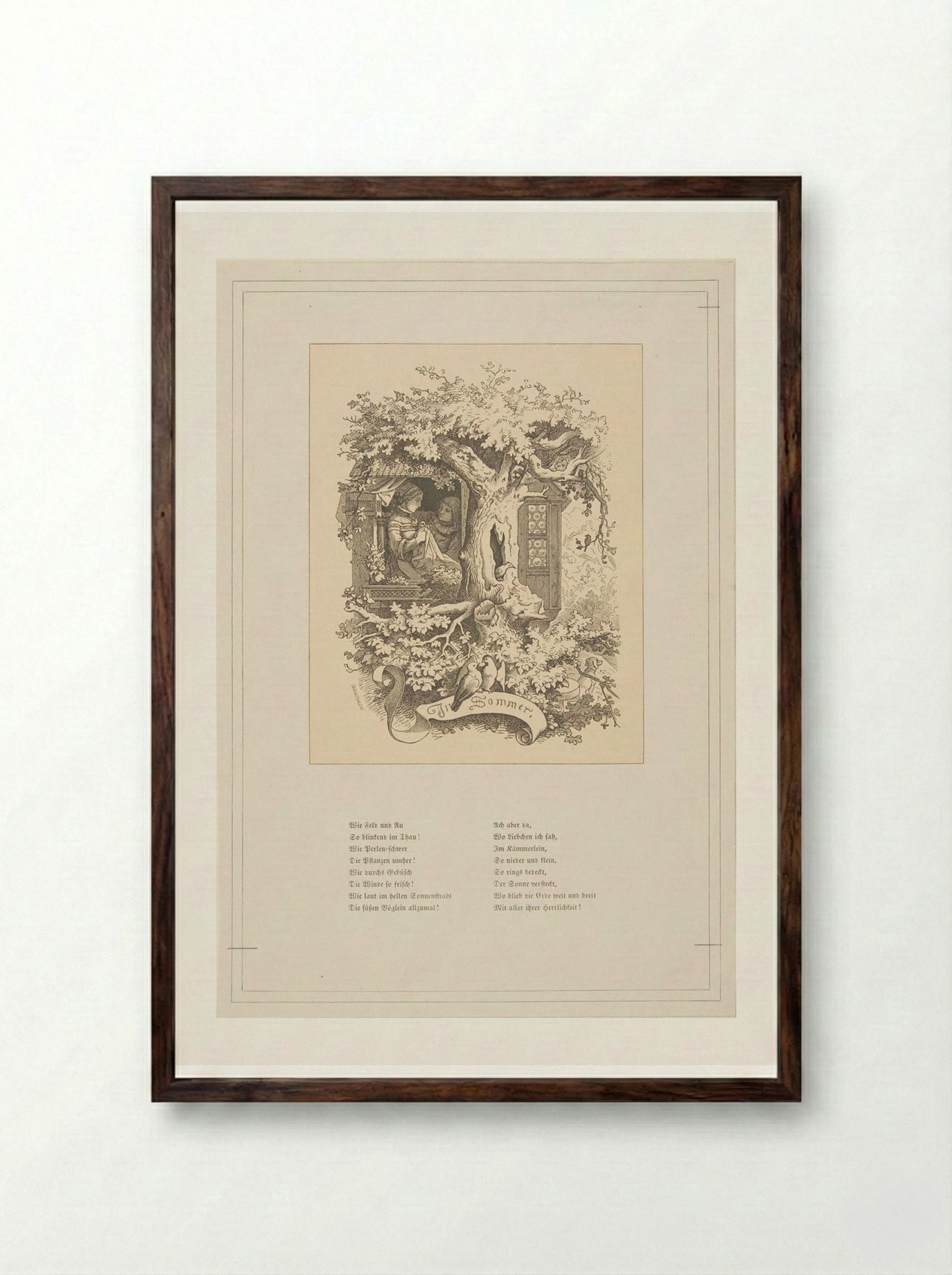 Im Sommer - Adrian Ludwig Richter - Framed Print Dark Wood