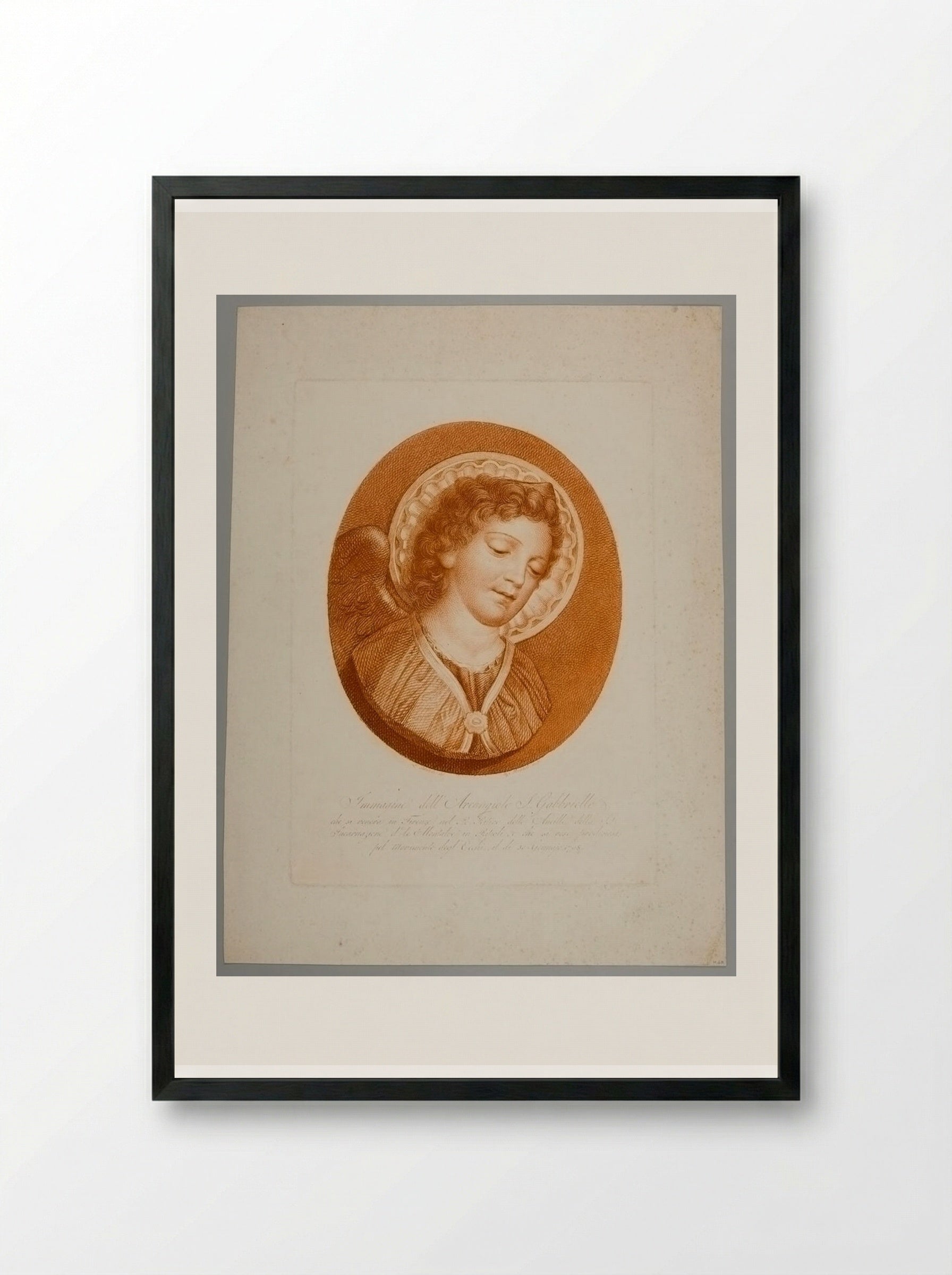 Image of the Archangel Gabriel - Raphael Morghen - Framed Print Black
