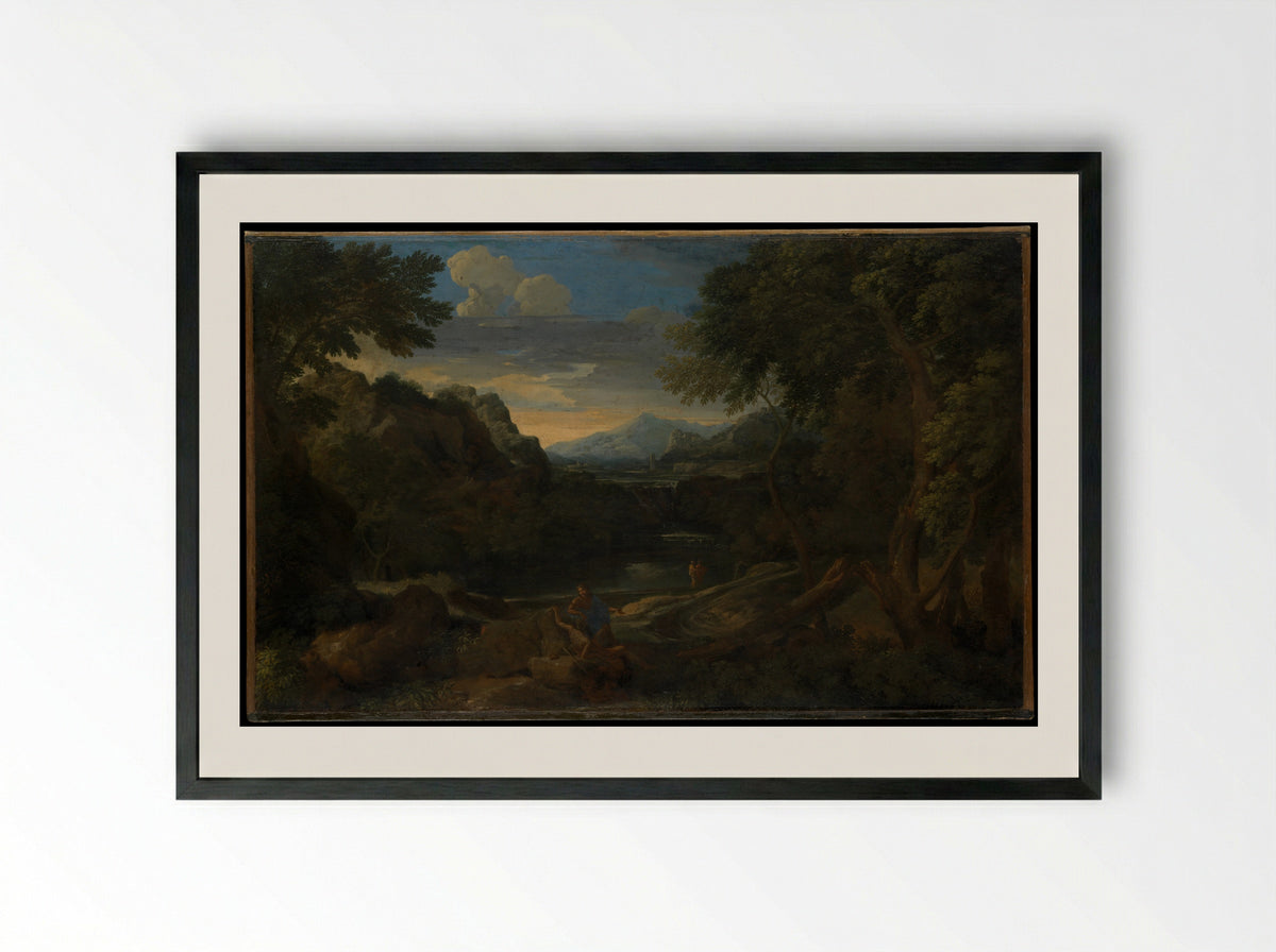 Imaginary Landscape - Gaspard Dughet - Framed Print Black