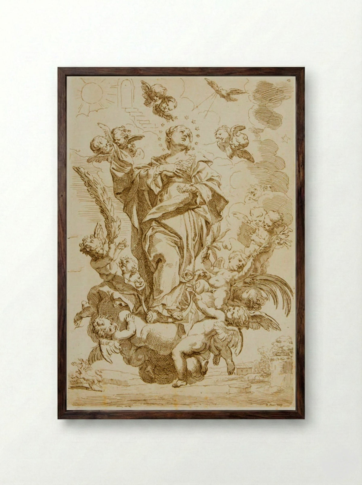Immaculate Conception - Bernard Picart - Framed Print Dark Wood