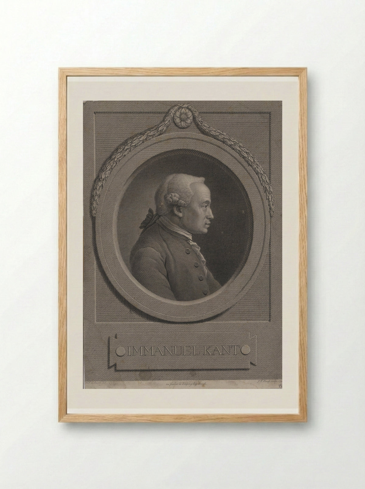 Immanuel Kant - Johann Friedrich Bause - Framed Print Wood