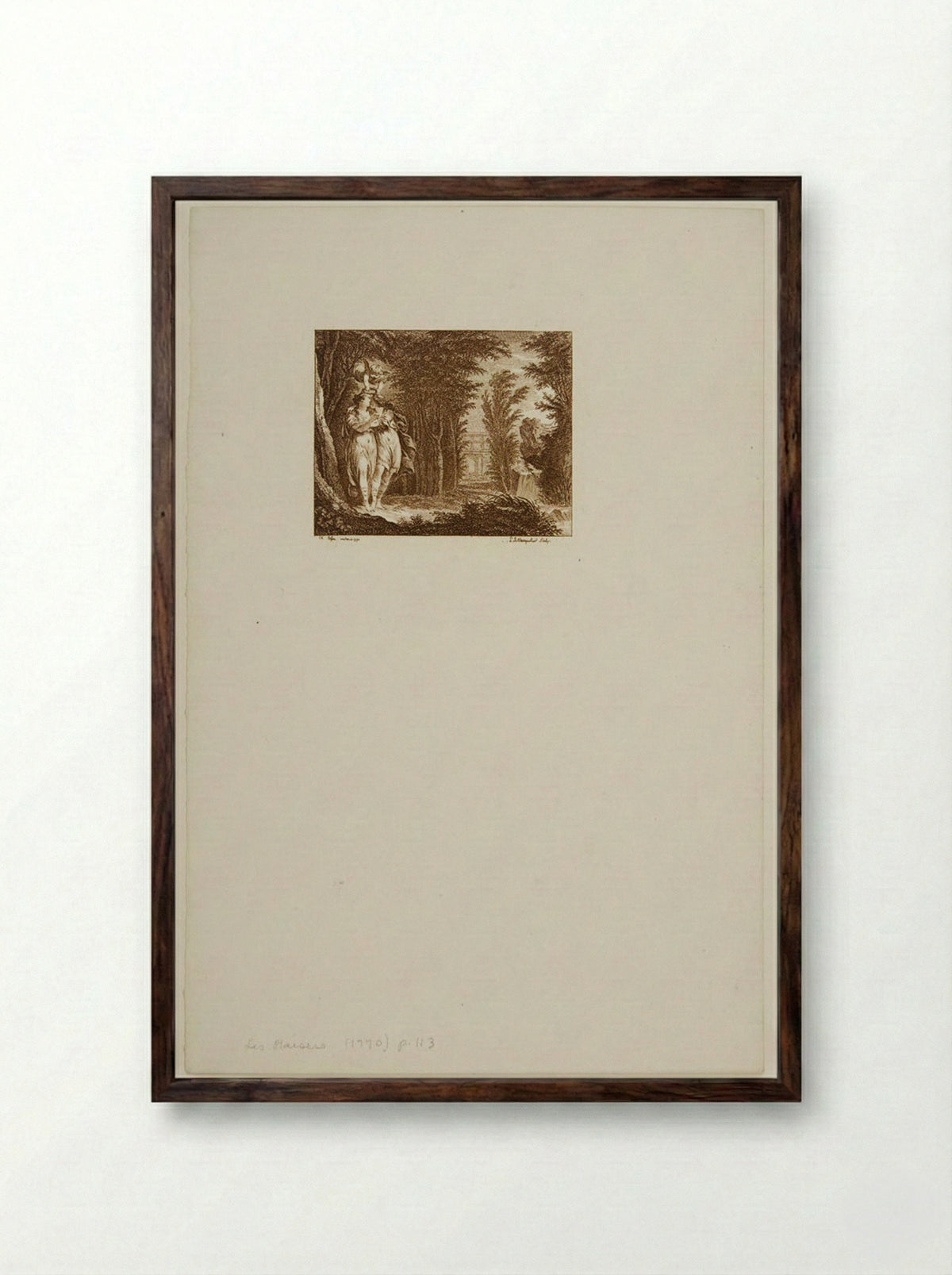 Immortality, Illustration to Les Baisers - Louis Joseph Masquelier - Framed Print Dark Wood