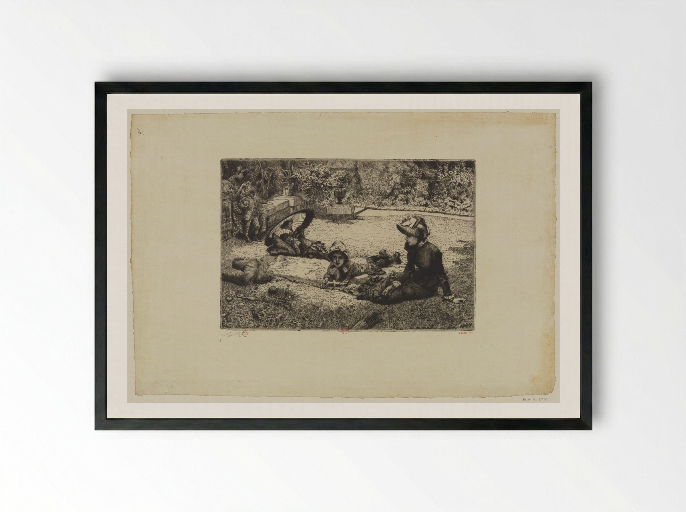 In Full Sunlight (En plein soleil) - James Tissot - Framed Print Black