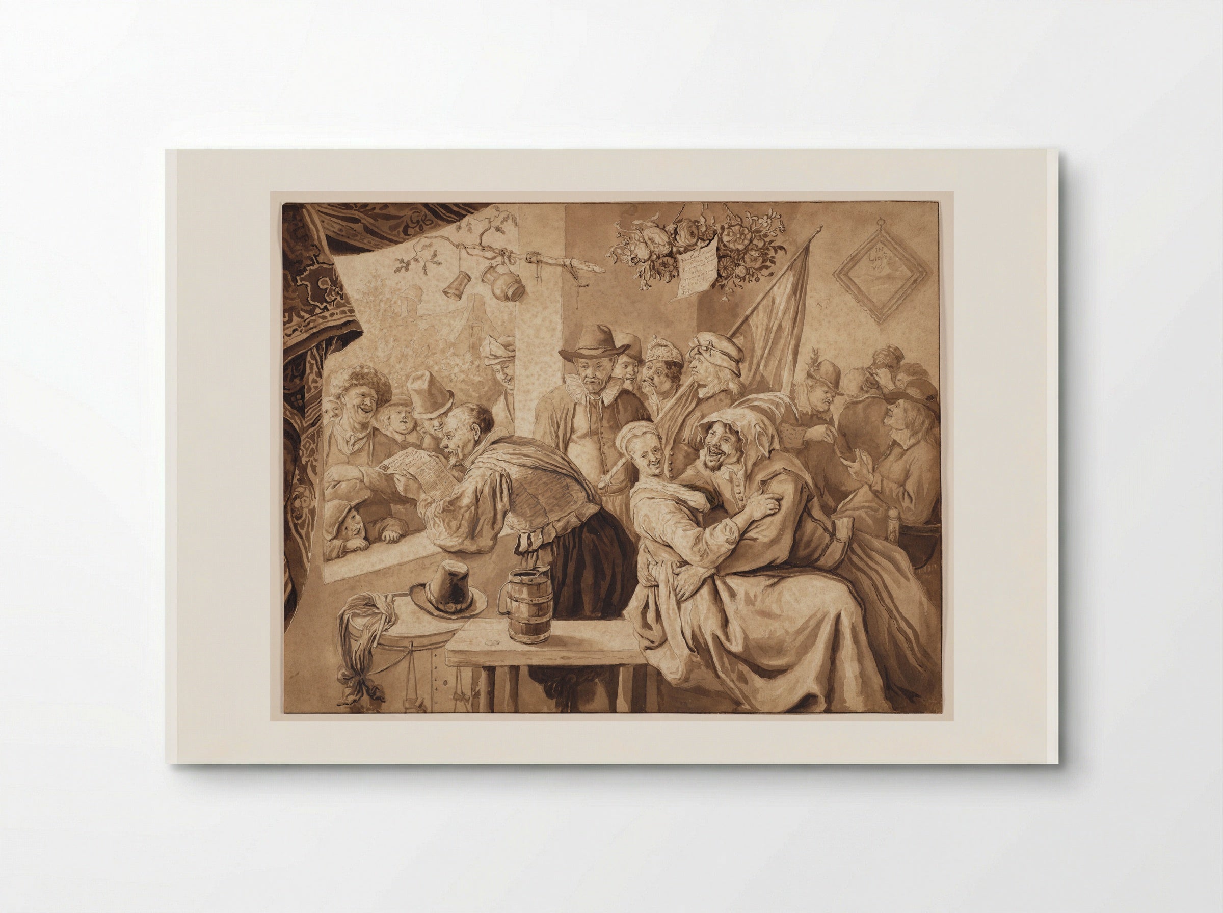 In Liefde Vry: Rhetoricians with Merry Company in a Tavern - Cornelis Dusart - Poster