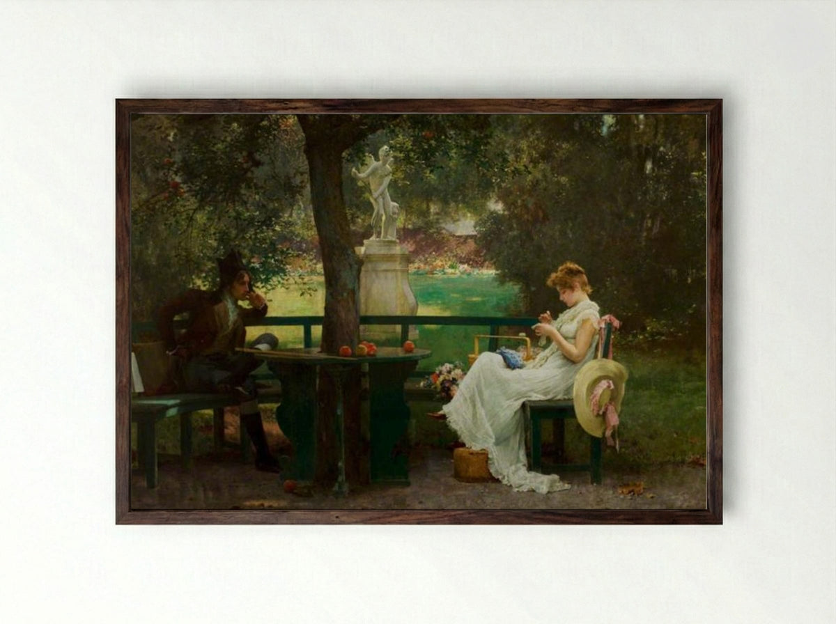 In Love - Marcus Stone - Framed Print Dark Wood
