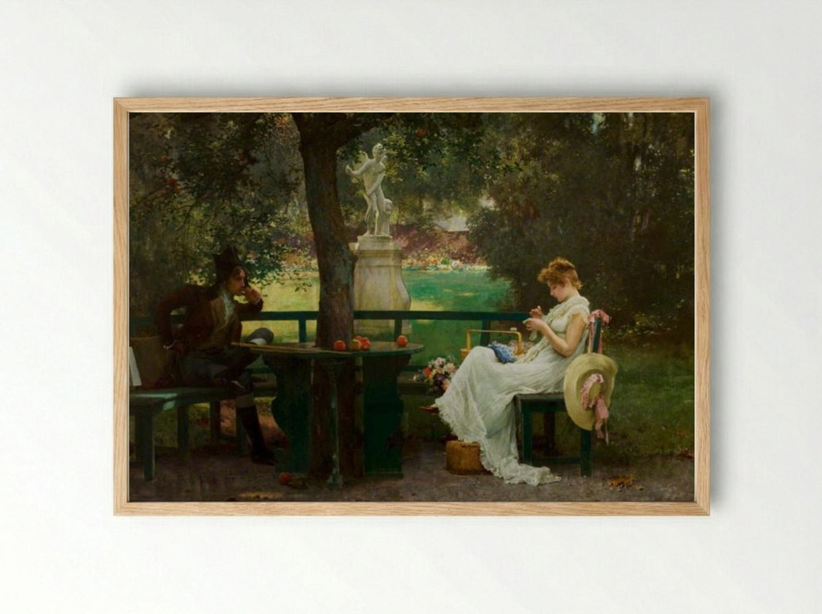 In Love - Marcus Stone - Framed Print Wood