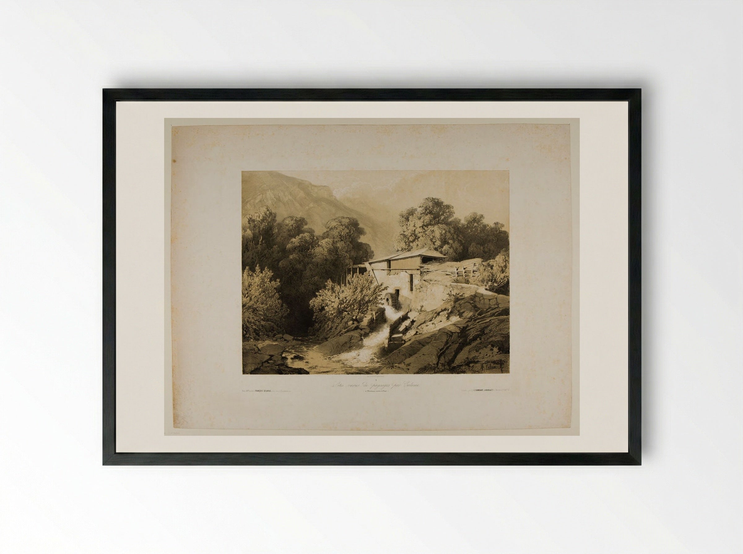 In Montreux, Vaud District - Alexandre Calame - Framed Print Black
