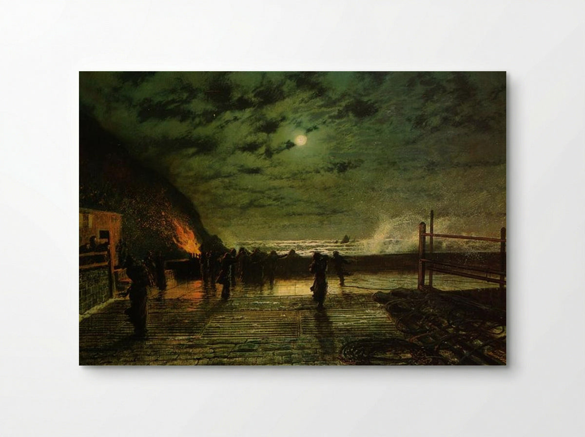 In Peril (The Harbour Flare) - John Atkinson Grimshaw - Poster